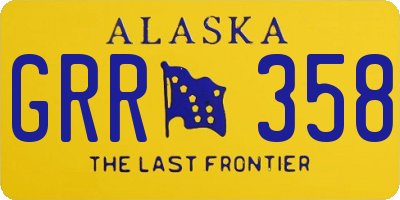 AK license plate GRR358