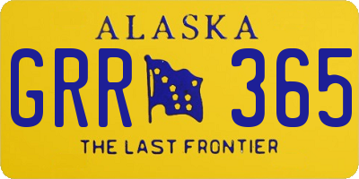AK license plate GRR365