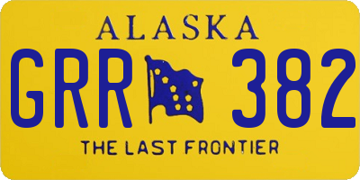 AK license plate GRR382