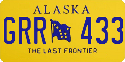AK license plate GRR433
