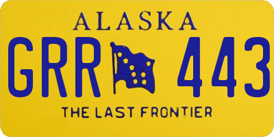 AK license plate GRR443