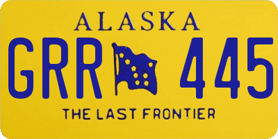 AK license plate GRR445