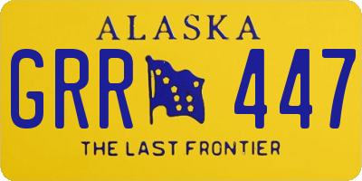 AK license plate GRR447
