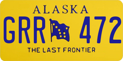 AK license plate GRR472