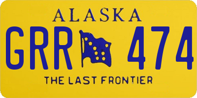 AK license plate GRR474
