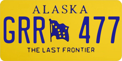 AK license plate GRR477