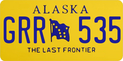 AK license plate GRR535