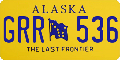 AK license plate GRR536