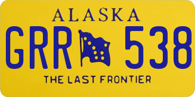 AK license plate GRR538