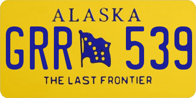 AK license plate GRR539