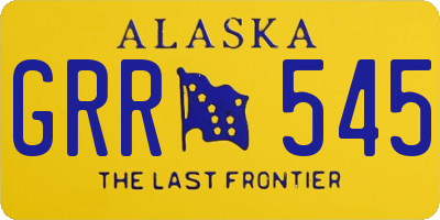 AK license plate GRR545