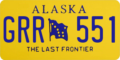AK license plate GRR551