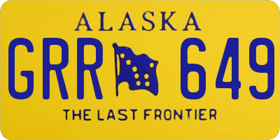 AK license plate GRR649