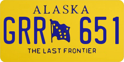 AK license plate GRR651