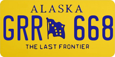 AK license plate GRR668