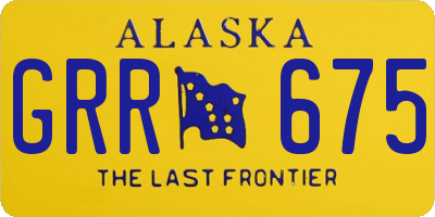 AK license plate GRR675