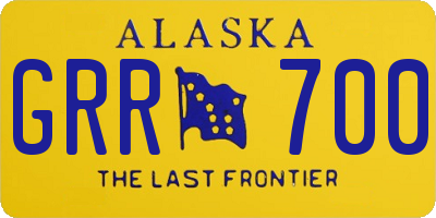 AK license plate GRR700