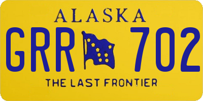 AK license plate GRR702