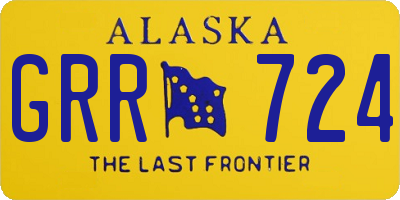 AK license plate GRR724