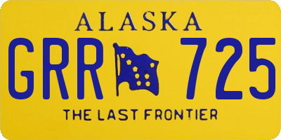 AK license plate GRR725