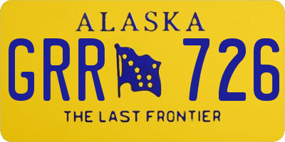 AK license plate GRR726