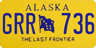 AK license plate GRR736