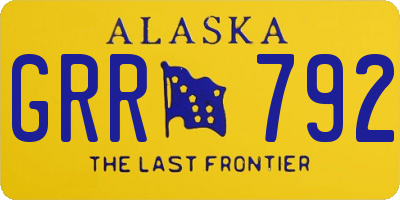 AK license plate GRR792