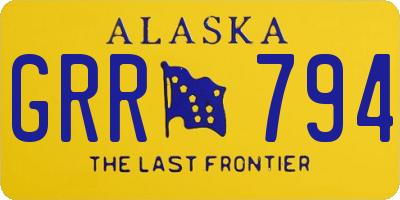 AK license plate GRR794