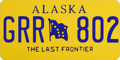 AK license plate GRR802