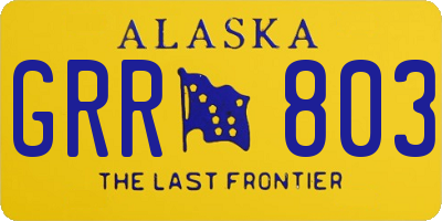 AK license plate GRR803