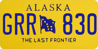AK license plate GRR830