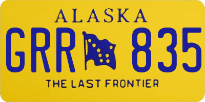 AK license plate GRR835