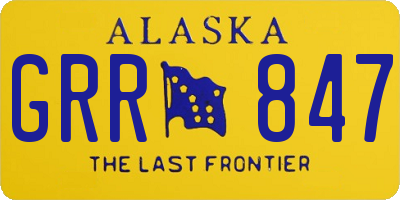 AK license plate GRR847