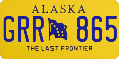 AK license plate GRR865