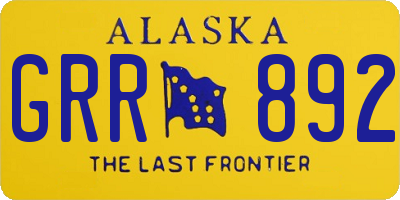 AK license plate GRR892