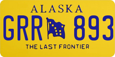AK license plate GRR893