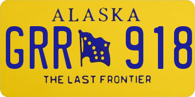 AK license plate GRR918