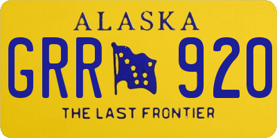 AK license plate GRR920