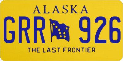 AK license plate GRR926