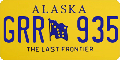 AK license plate GRR935