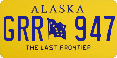 AK license plate GRR947