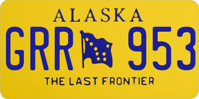 AK license plate GRR953