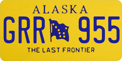 AK license plate GRR955