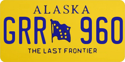 AK license plate GRR960