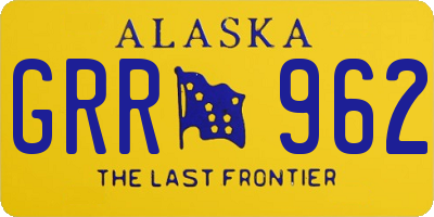 AK license plate GRR962