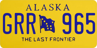 AK license plate GRR965