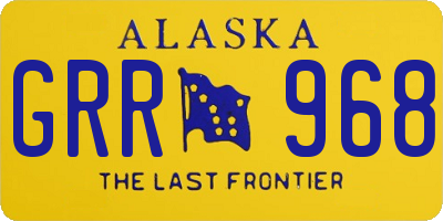 AK license plate GRR968