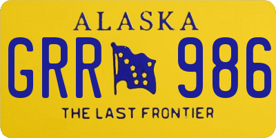 AK license plate GRR986