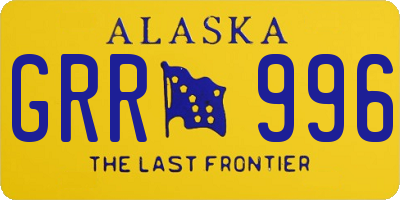 AK license plate GRR996