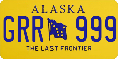 AK license plate GRR999